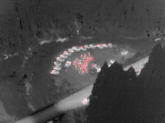 赤外線ドローン上空からの撮影（参加者）