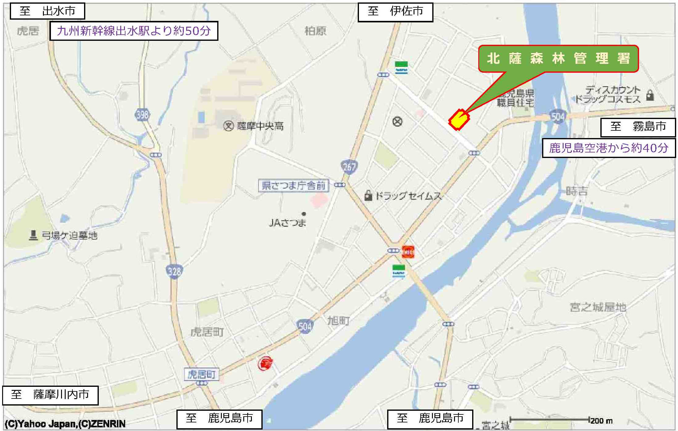 北薩森林管理署付近詳細図