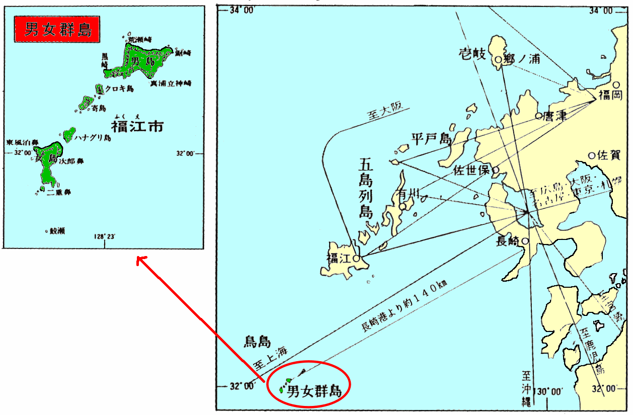 男女群島植物群落保護林_案内図