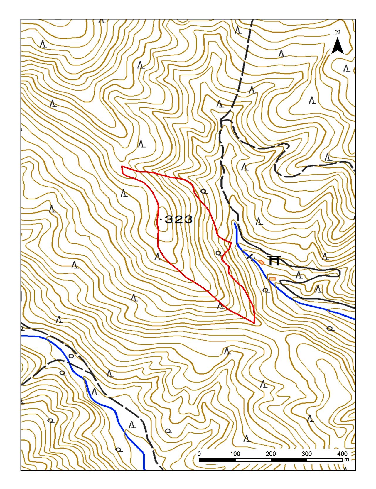 滝山スダジイ等希少個体群保護林位置図