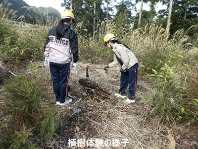 植樹体験の様子