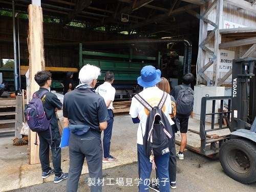 製材工場見学の様子