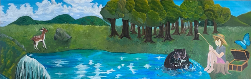 優秀賞「森が見守る青（モリガミマモルアオ）」