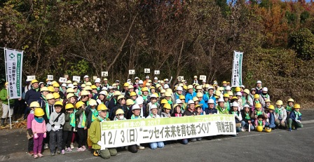 法人の森林「ニッセイ熊本の森」での育樹活動（平成29年12月3日）