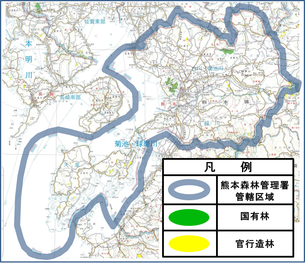 熊本森林管理署管内図