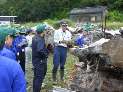 土埋木の説明する黒安技官