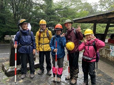 調査後、白谷雲水峡入口にて