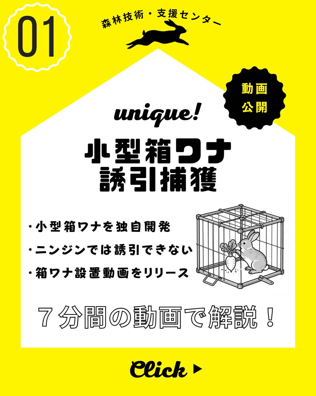 小型箱ワナによるノウサギ誘因