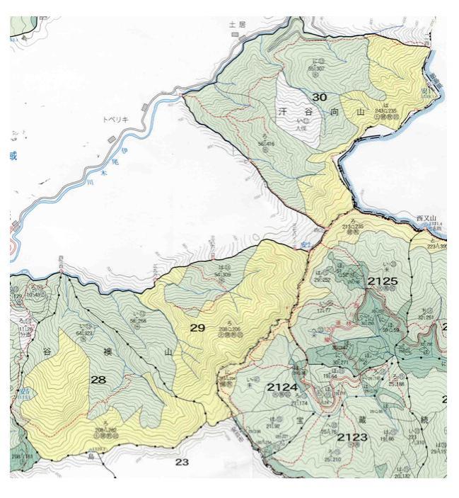 西又山周辺地図
