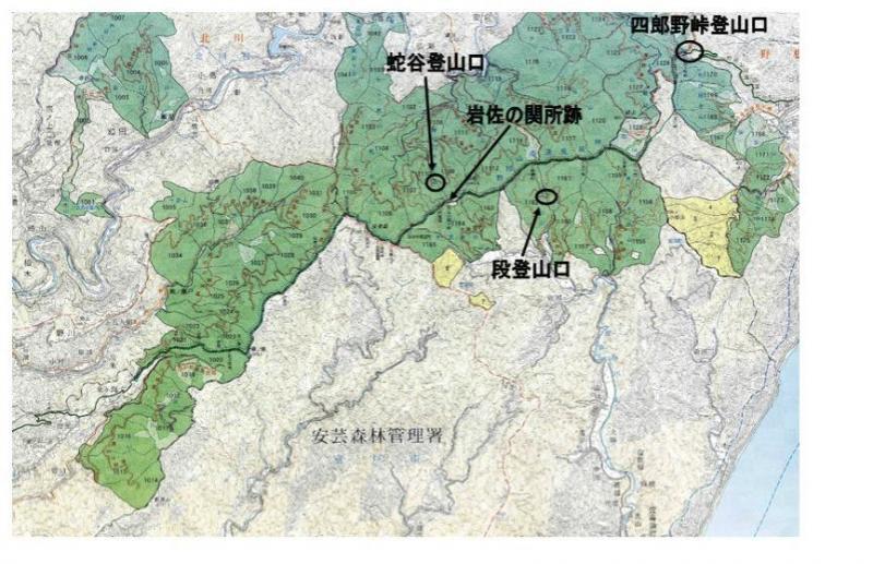 野根山街道案内図