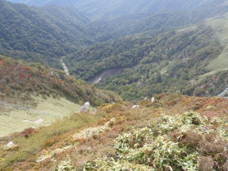 西熊渓谷を望む