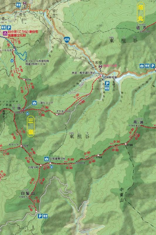 アクセスマップ：三嶺徳島側