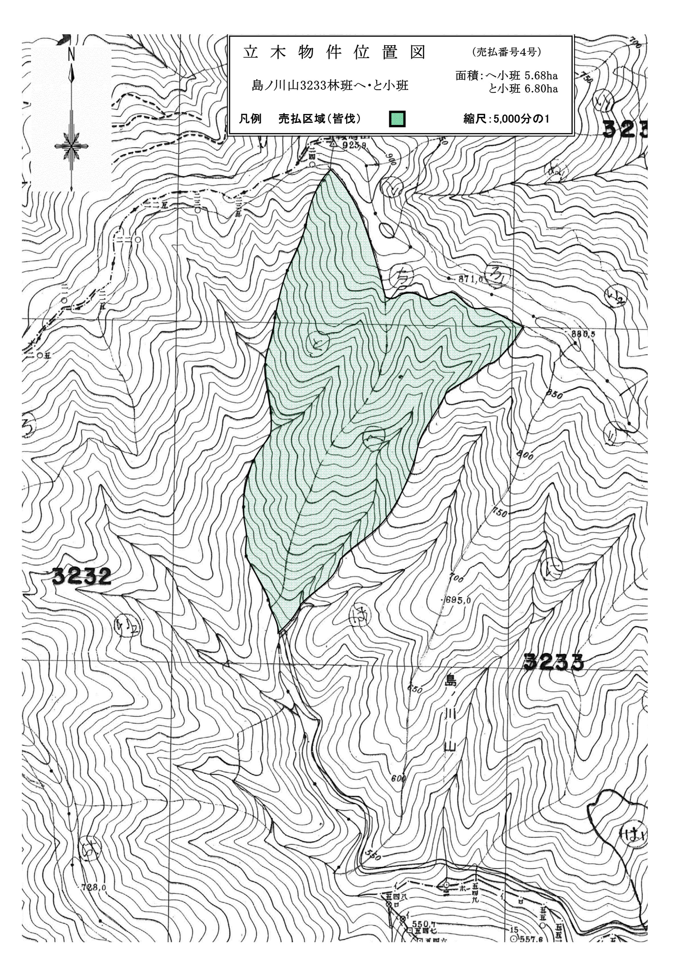 島ノ川山3233へ販売物件明細書