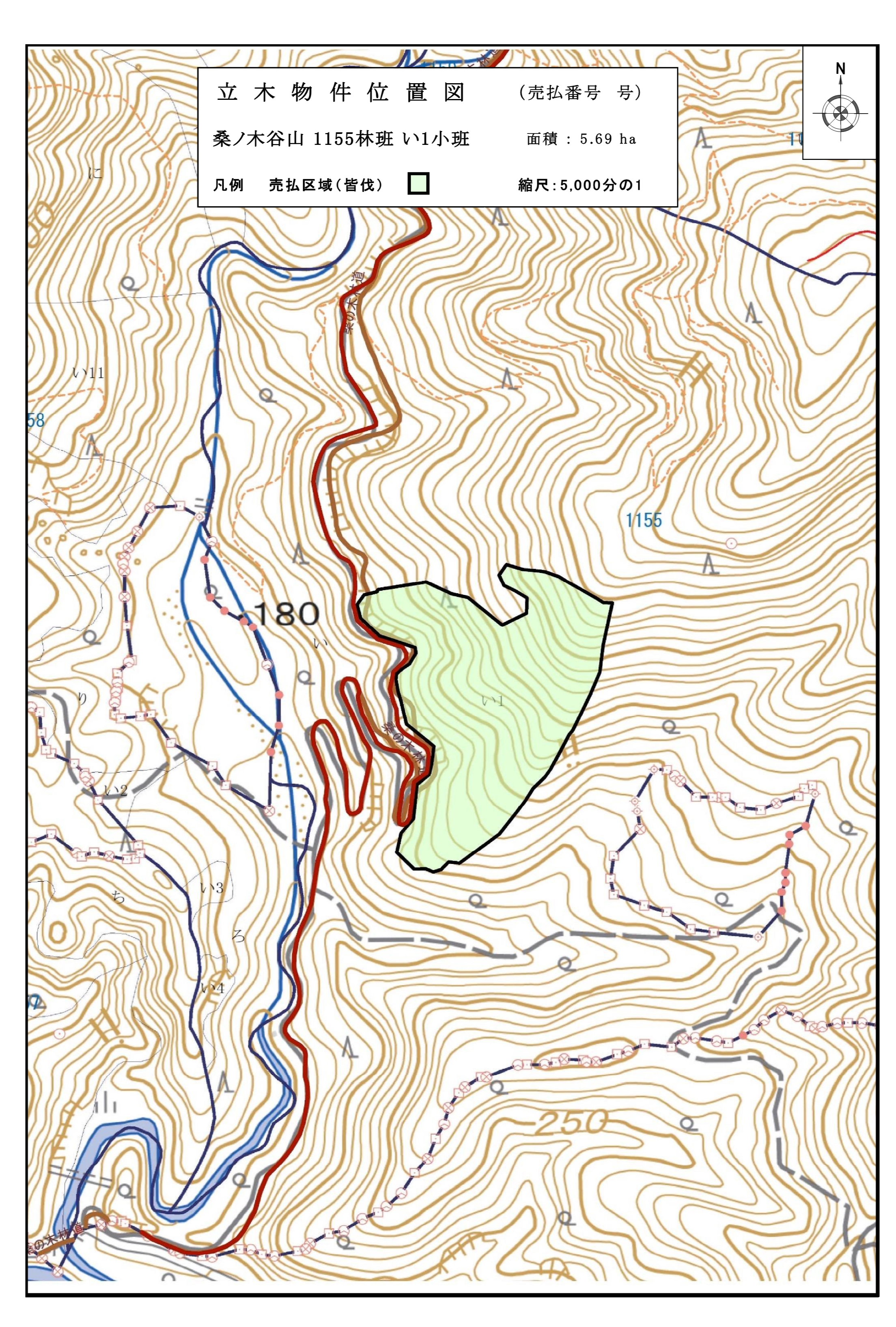 桑ノ木谷山1155い1位置図