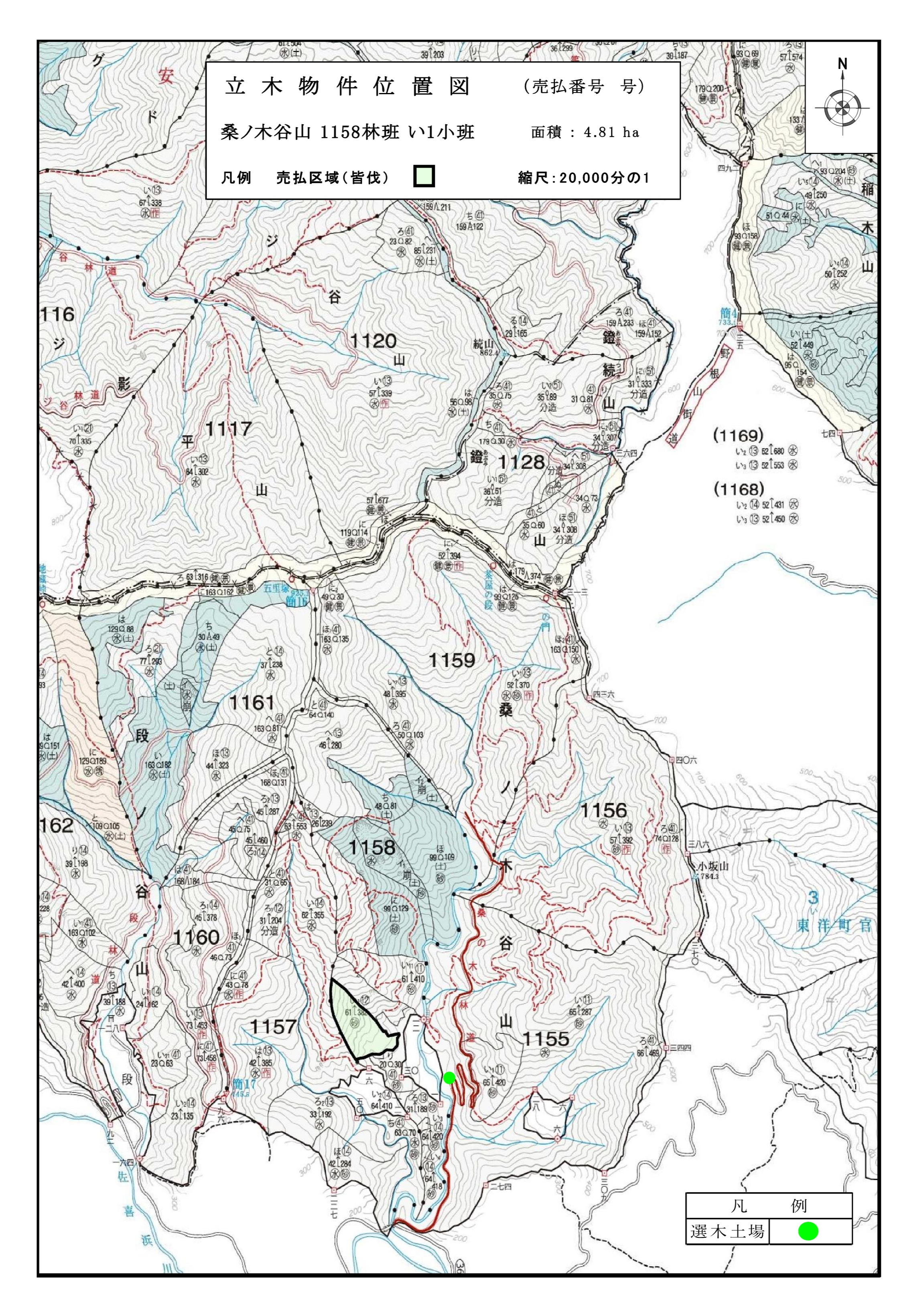桑ノ木谷山1158い1図面2万