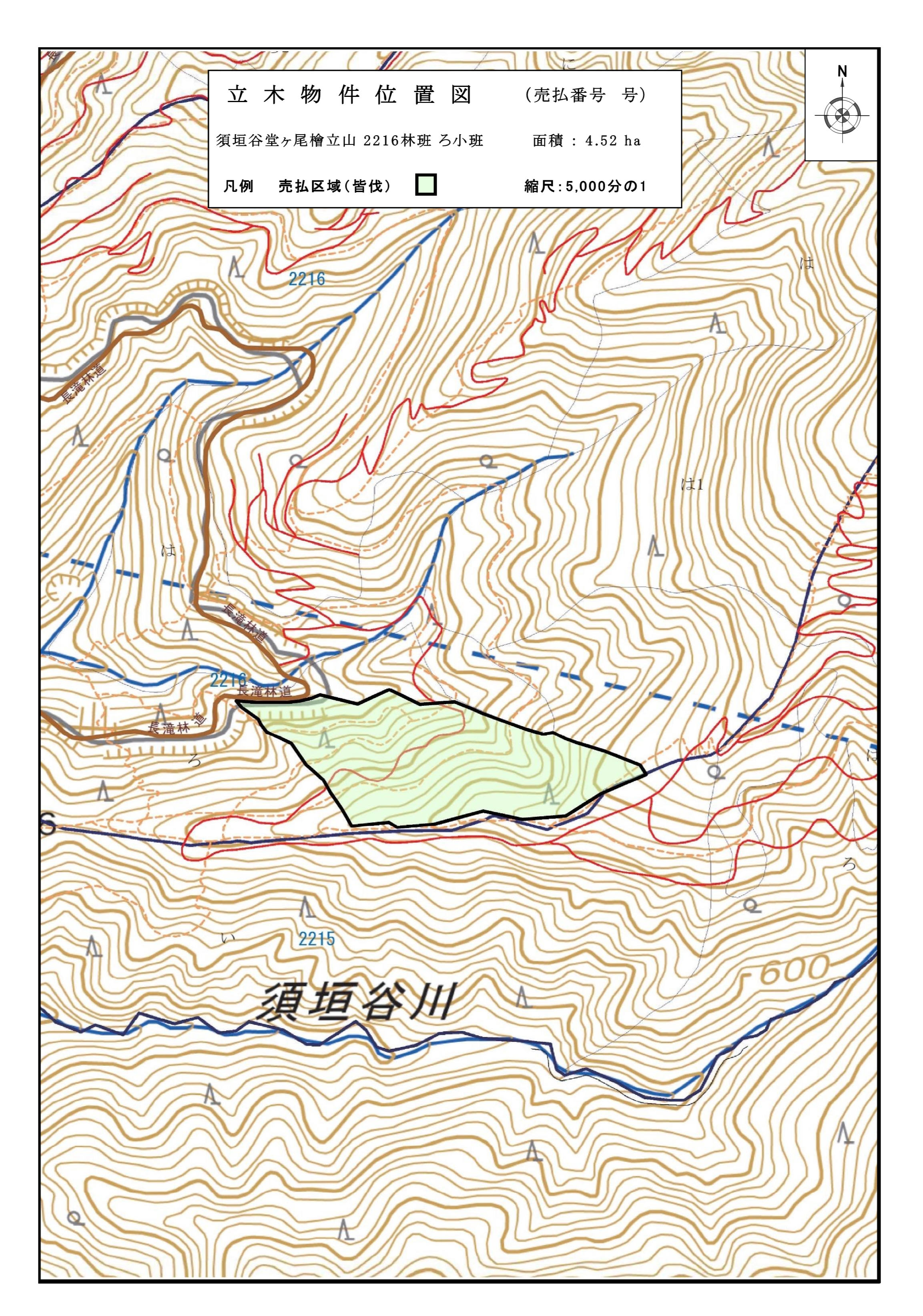 須垣谷堂ヶ尾檜立山2216ろ位置図
