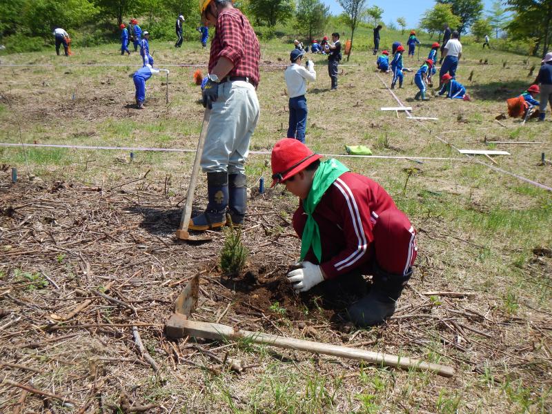 植樹する愛護少年団2