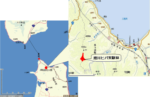 増川実験林位置図