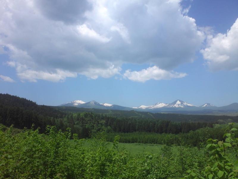 平ノ沢林道から望む八甲田山