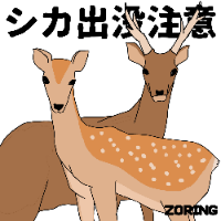シカ出没注意
