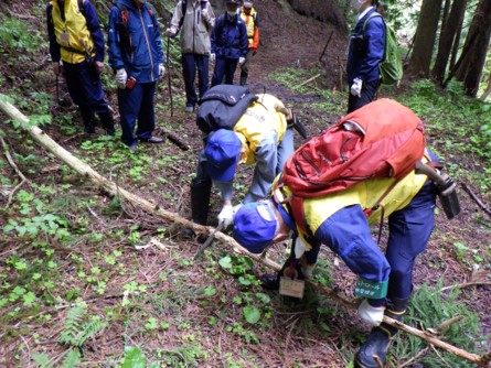 遊歩道の清掃登山