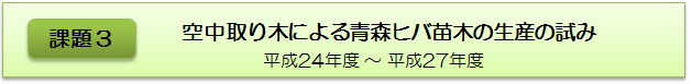 課題3空中取り木による青森ヒバ苗木の生産の試み（平成24年度～平成27年度）