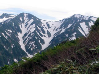 梶川尾根から石転び沢