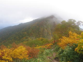 熊越手前から小朝日岳