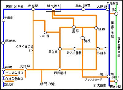 西北五地域略式図